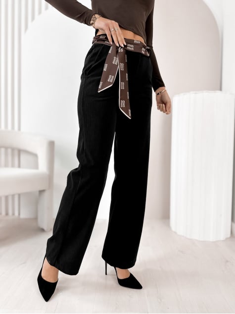 SPODNIE SZTRUKSOWE ENCINAR CZARNE