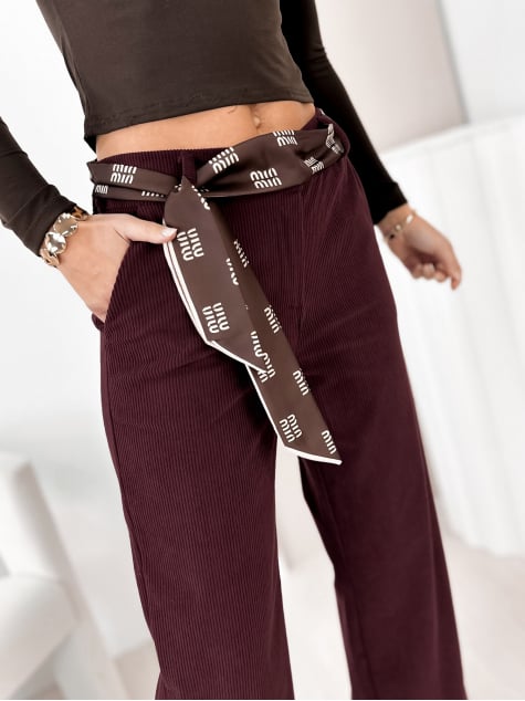 SPODNIE SZTRUKSOWE ENCINAR BORDOWE