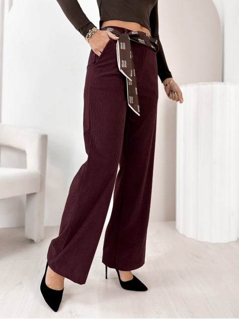 SPODNIE SZTRUKSOWE ENCINAR BORDOWE