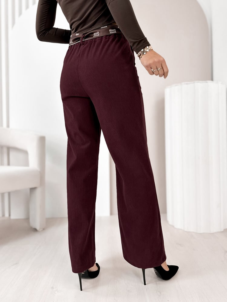 SPODNIE SZTRUKSOWE ENCINAR BORDOWE