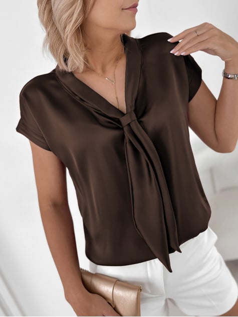 BLUZKA ROXANA CIEMNOBRĄZOWA