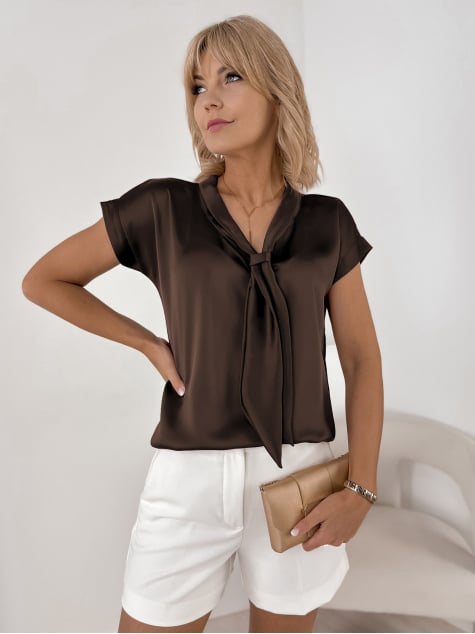 BLUZKA ROXANA CIEMNOBRĄZOWA