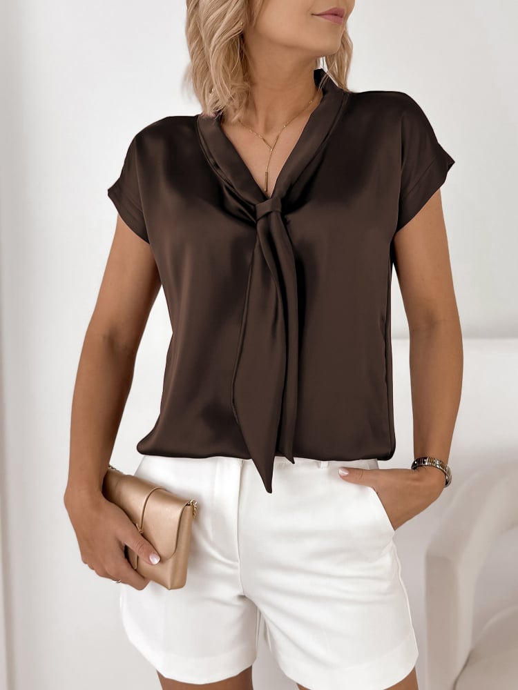 BLUZKA ROXANA CIEMNOBRĄZOWA