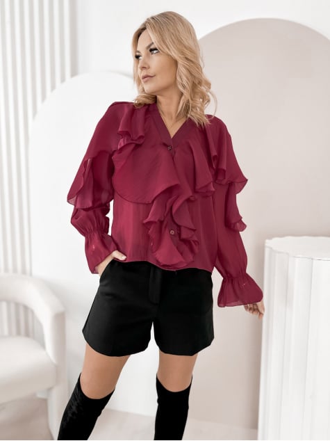 KOSZULA CELLONI BORDOWA