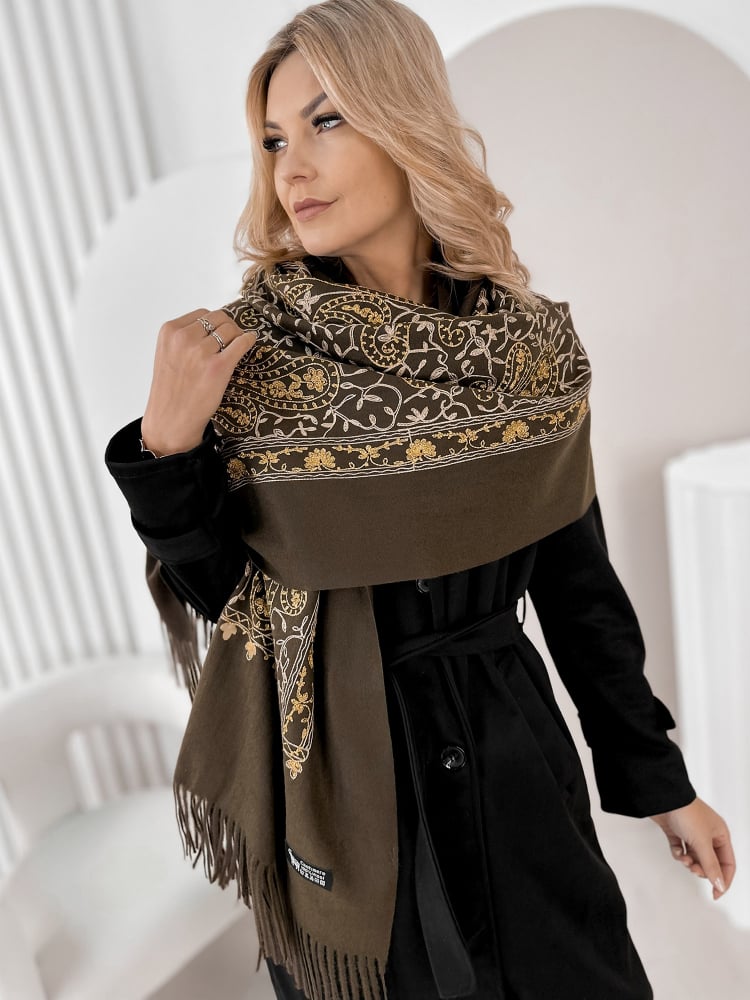 SZAL VERMILLE ZŁOTO-BRĄZOWY