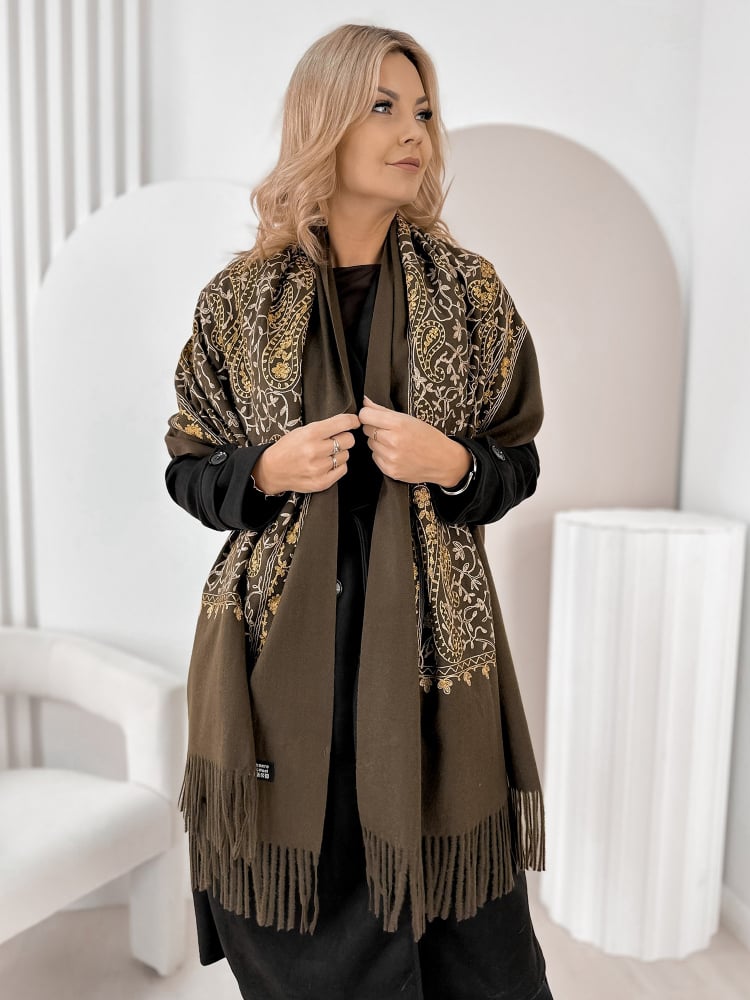 SZAL VERMILLE ZŁOTO-BRĄZOWY