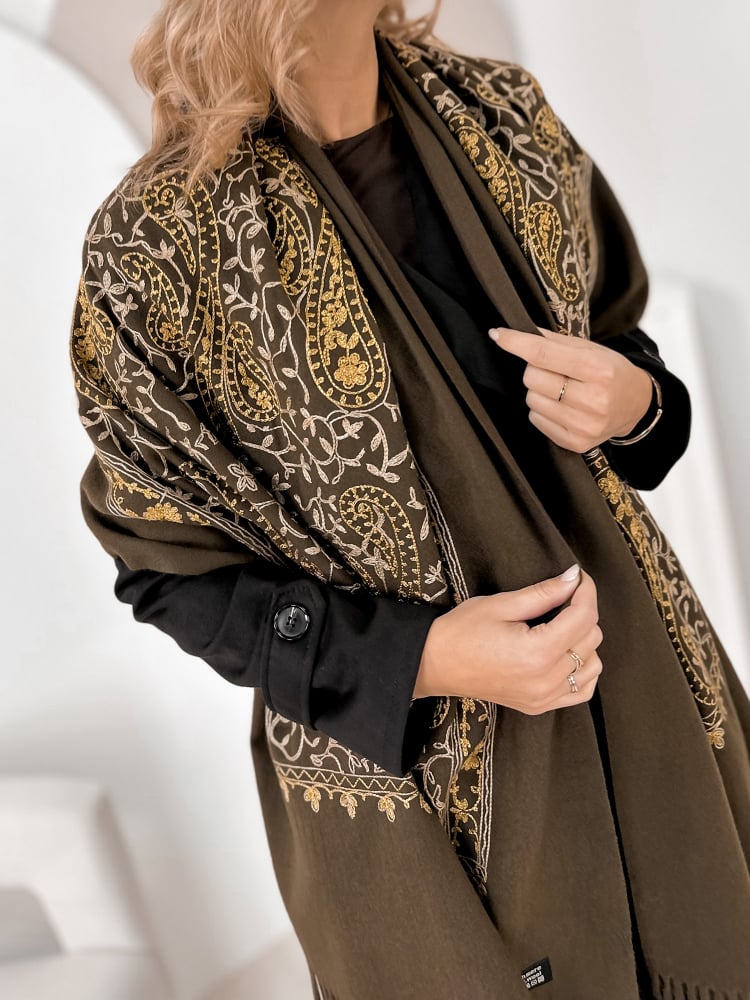 SZAL VERMILLE ZŁOTO-BRĄZOWY