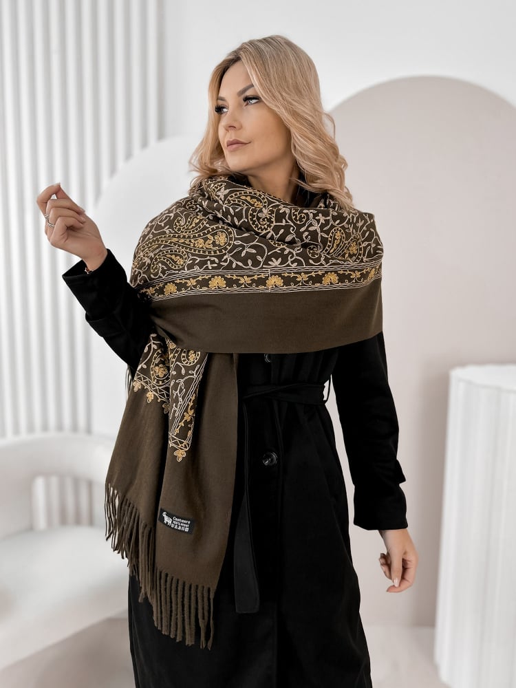 SZAL VERMILLE ZŁOTO-BRĄZOWY