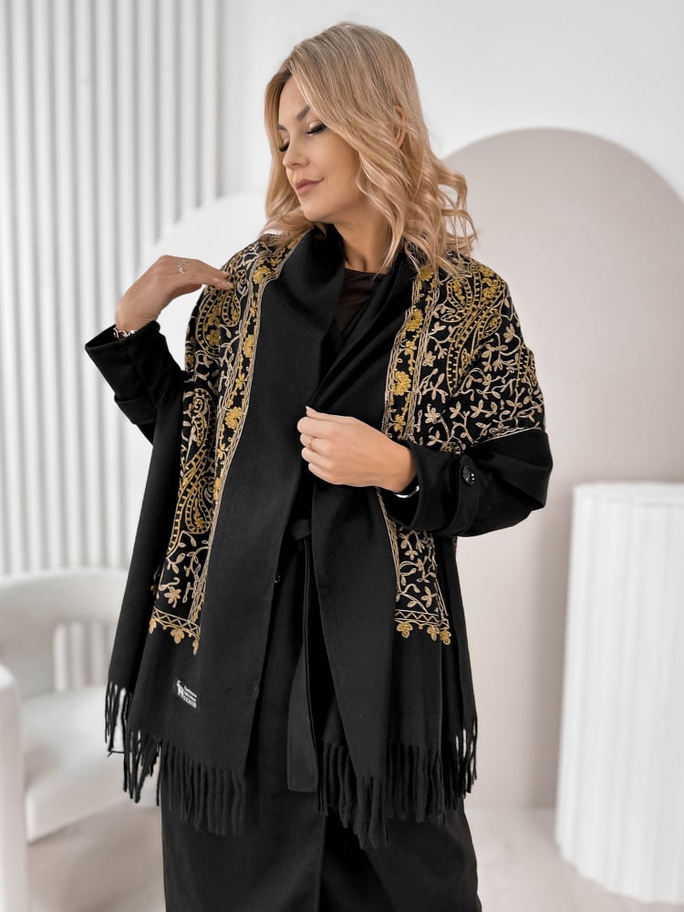 SZAL VERMILLE ZŁOTO-CZARNY