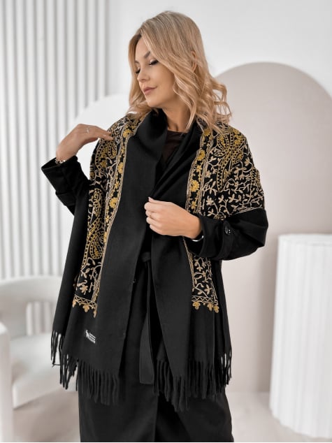 SZAL VERMILLE ZŁOTO-CZARNY