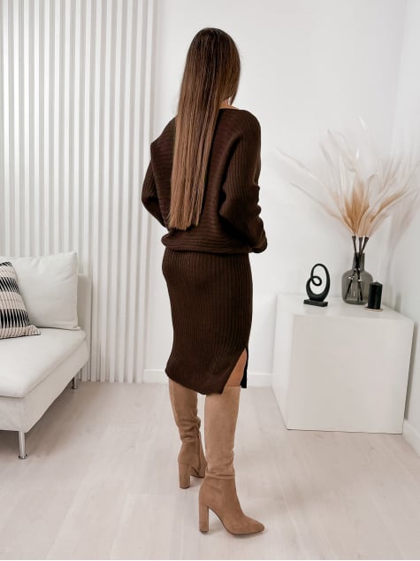 KOMPLET CELEBI CIEMNOBRĄZOWY