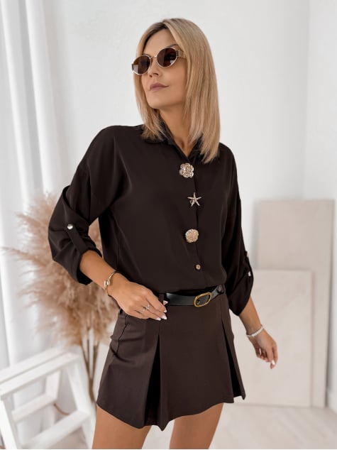 KOSZULA WILKINS CIEMNOBRĄZOWA