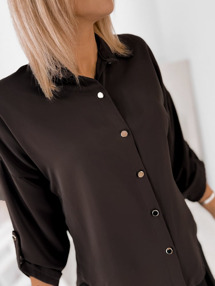 KOSZULA WILKINS CIEMNOBRĄZOWA