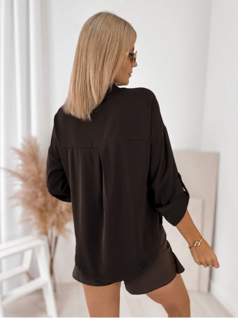 KOSZULA WILKINS CIEMNOBRĄZOWA