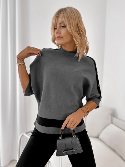 SWETER DALORIA CIEMNOSZARY