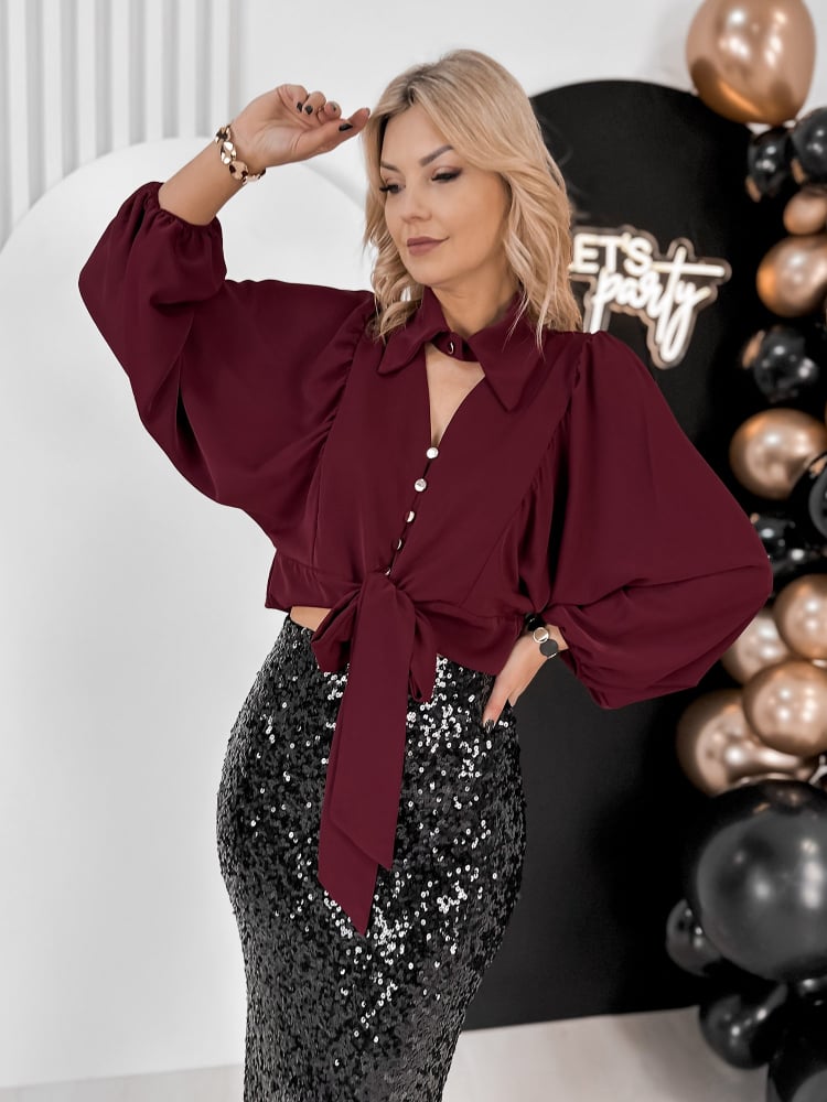 KOSZULA ORTISEI BORDOWA