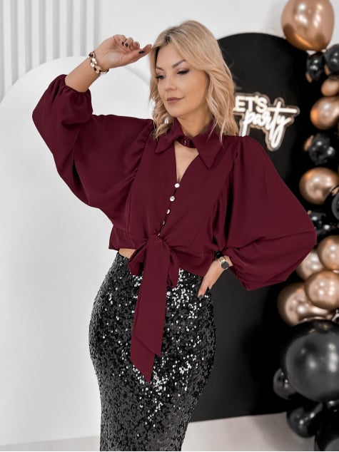 KOSZULA ORTISEI BORDOWA