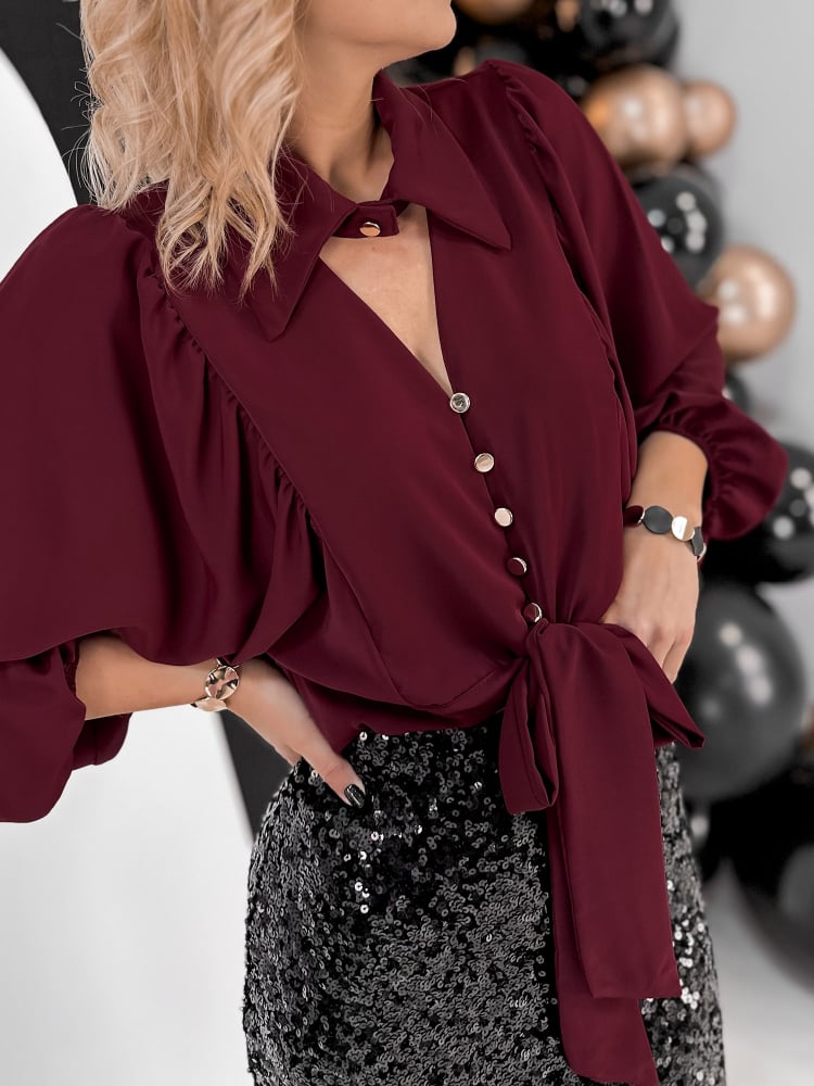 KOSZULA ORTISEI BORDOWA