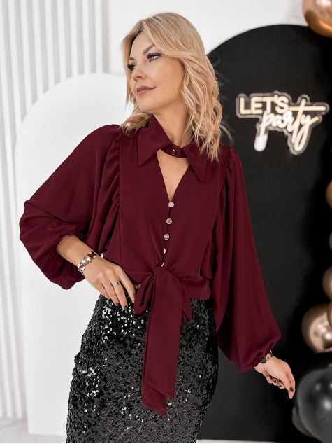 KOSZULA ORTISEI BORDOWA