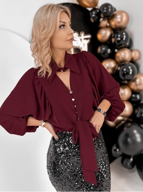 KOSZULA ORTISEI BORDOWA