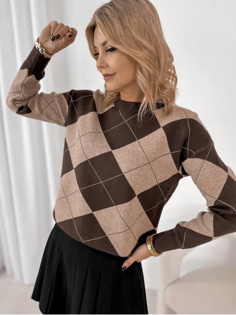 SWETER GRESSONE BRĄZOWY