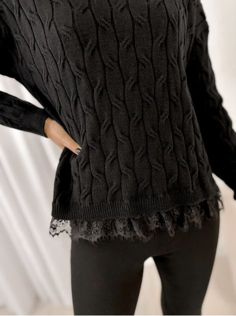 SWETER MORITZ CZARNY