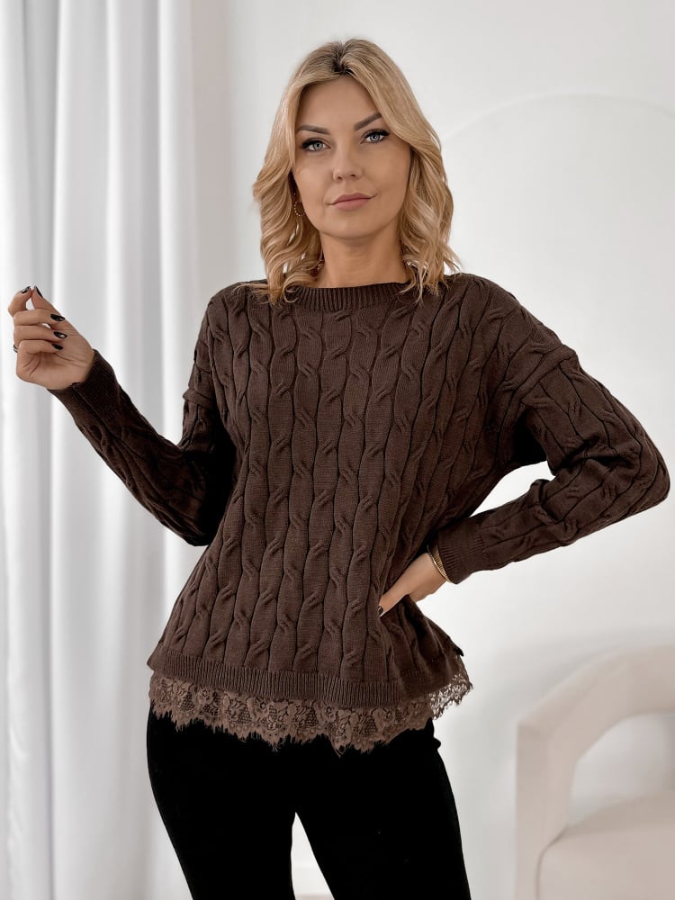 SWETER MORITZ BRĄZOWY