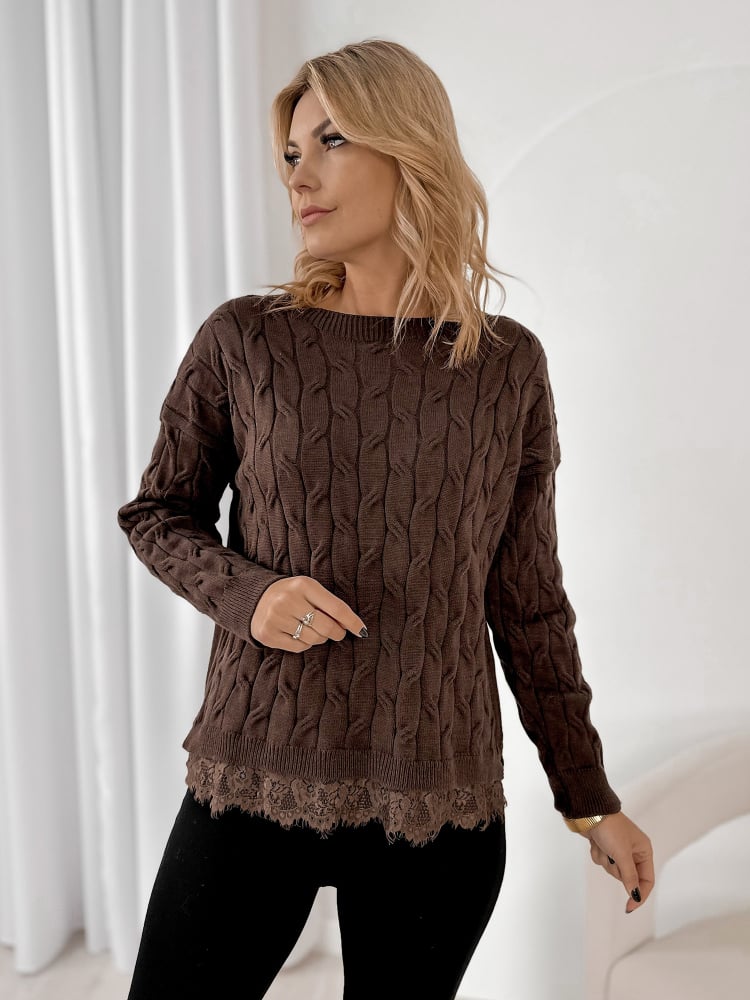 SWETER MORITZ BRĄZOWY