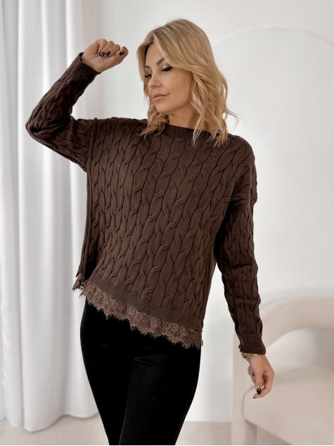 SWETER MORITZ BRĄZOWY