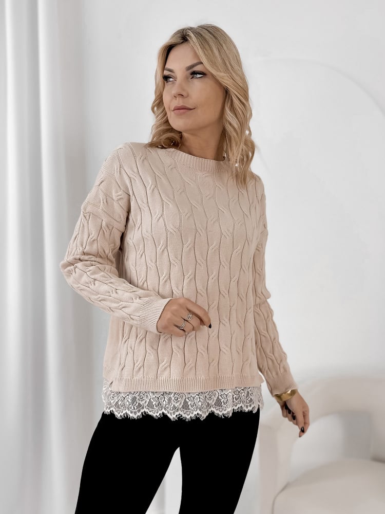 SWETER MORITZ BEŻOWY