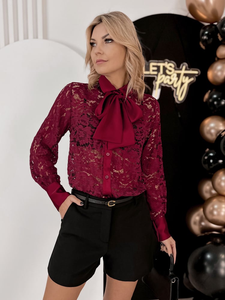 KOSZULA CHAVELIER BORDOWA