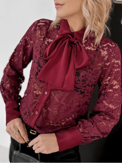 KOSZULA CHAVELIER BORDOWA