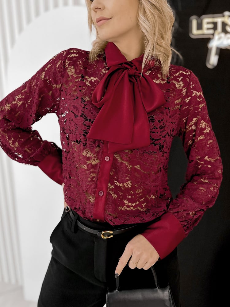 KOSZULA CHAVELIER BORDOWA