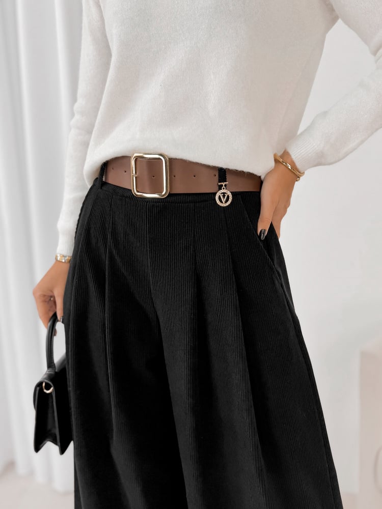 SPODNIE SZTRUKSOWE RODNEY CZARNE