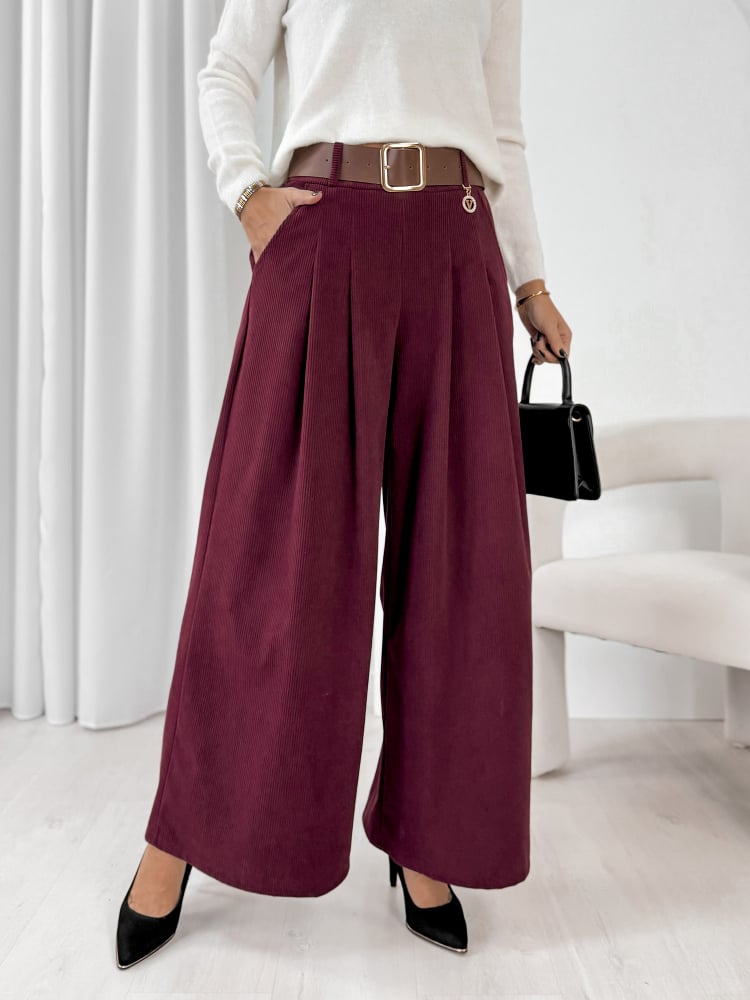 SPODNIE SZTRUKSOWE RODNEY BORDOWE