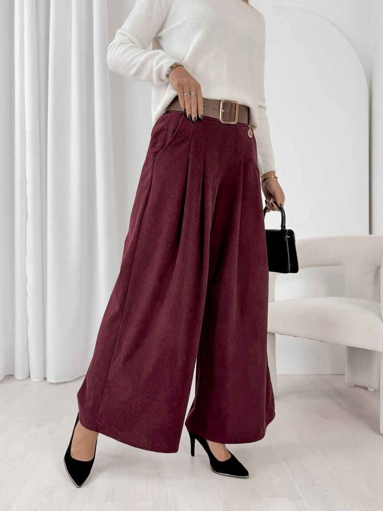 SPODNIE SZTRUKSOWE RODNEY BORDOWE