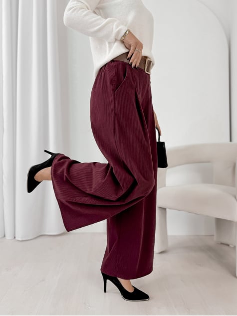 SPODNIE SZTRUKSOWE RODNEY BORDOWE