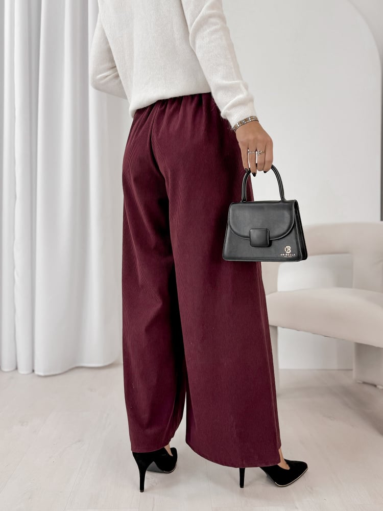 SPODNIE SZTRUKSOWE RODNEY BORDOWE