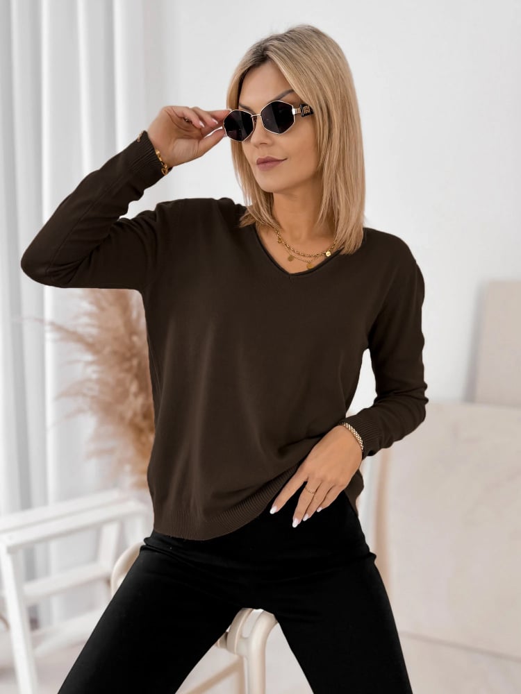 SWETER ARTEMIS CIEMNOBRĄZOWY