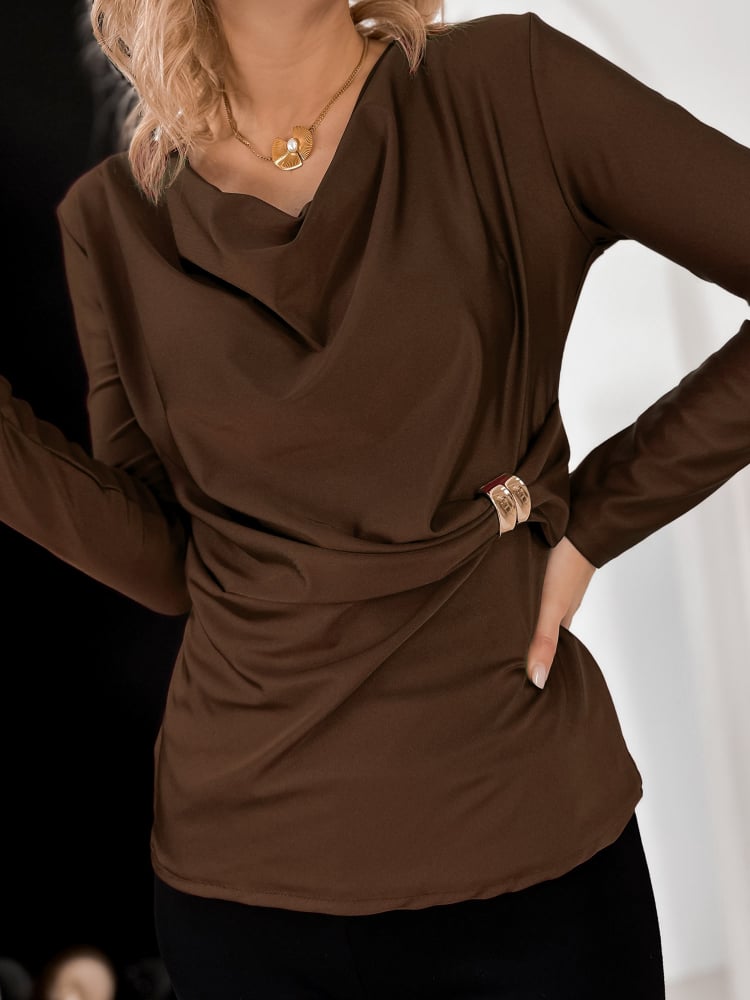 BLUZKA ALBANE JASNOBRĄZOWA