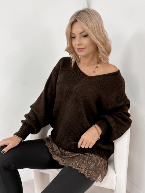 SWETER SUCRE BRĄZOWY
