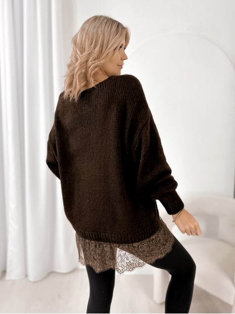SWETER SUCRE BRĄZOWY