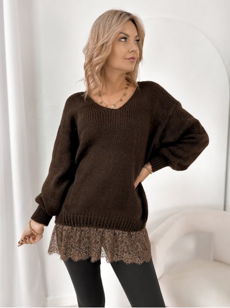 SWETER SUCRE BRĄZOWY