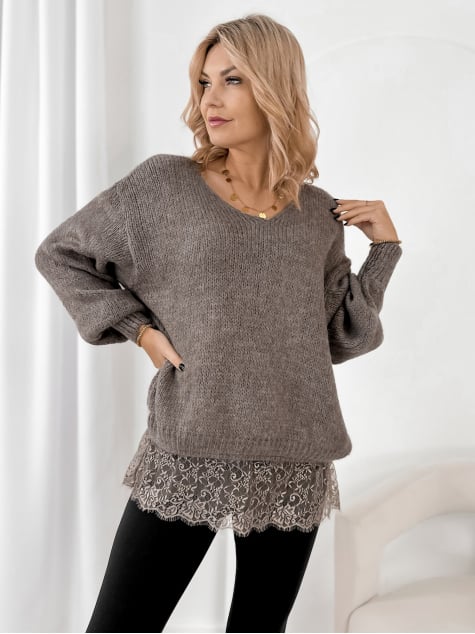 SWETER SUCRE CIEMNOBEŻOWY