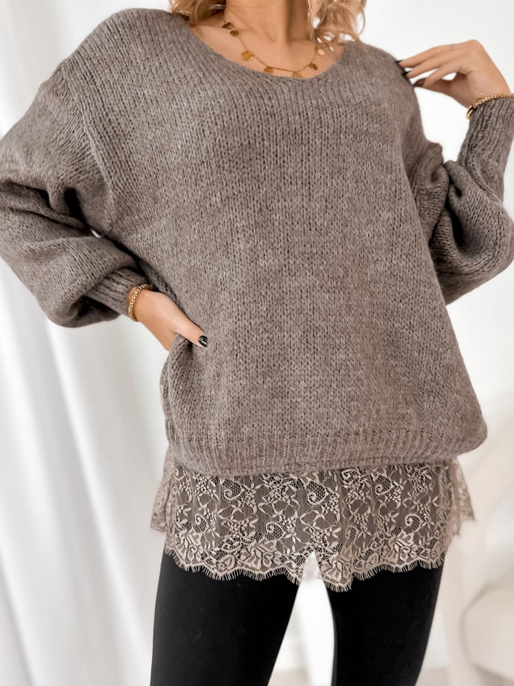 SWETER SUCRE CIEMNOBEŻOWY