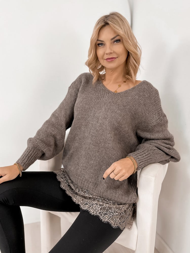 SWETER SUCRE CIEMNOBEŻOWY