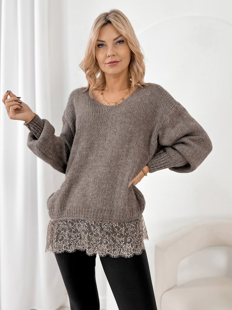 SWETER SUCRE CIEMNOBEŻOWY