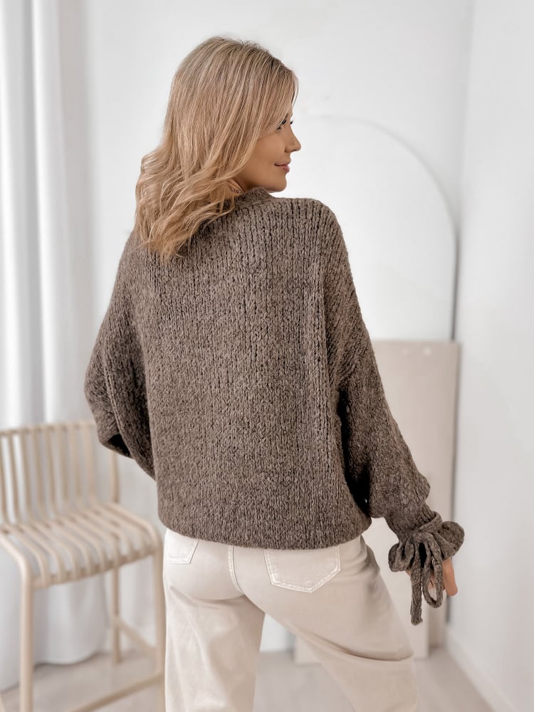 SWETER HAFJELL CIEMNOBEŻOWY