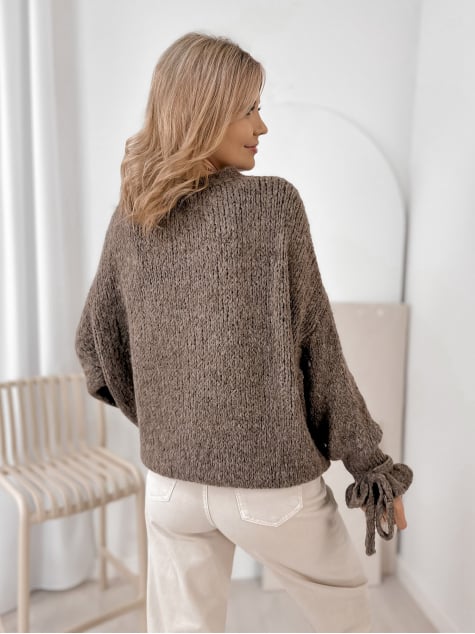 SWETER HAFJELL CIEMNOBEŻOWY