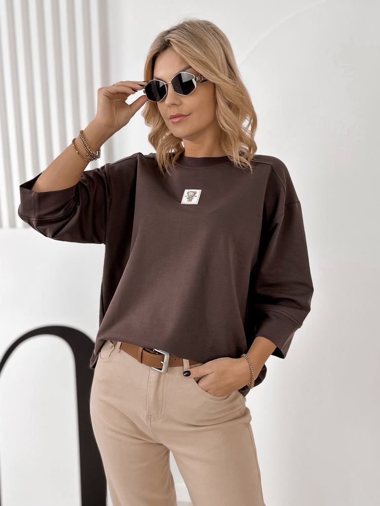 BLUZKA MIRVARI CIEMNOBRĄZOWA